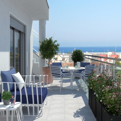 Nouvelle construction à Santa Pola - appartements avec piscine, garage et vue sur la mer